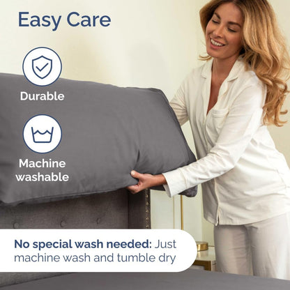 Extra Deep Queen Sheet Set - 6 Piece Breathable & Cooling Sheets - Hotel Luxury Bed Sheets Set - Easy & Secure Fit - Soft, Wrinkle Free & Comfy Sheets Set - White Sheet Set w/Extra Deep Pockets - PuriLite