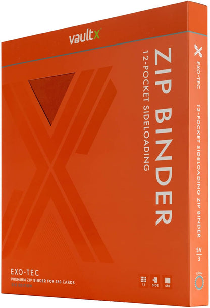 Vault X 12 Pocket Trading Card Zip Binder, 480 Cards, Compatible with Pokemon Scarlet & Violet Set, Exo-Tec Album Material, 20 Side-Loading Pages, Folder for Collectible TCG (SV1) - PuriLite