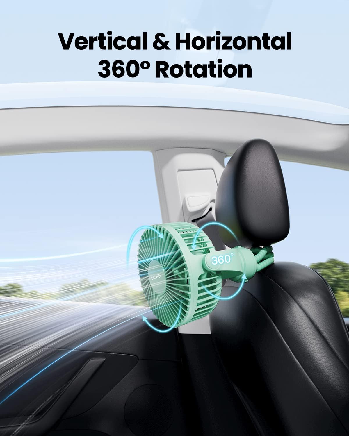 Gaiatop Mini Portable Pram Fan, Rechargeable Small Clip on Fan for Stroller, Detachable 3 Speed 360 Degree Rotate Flexible Tripod Handheld Desk Cooling Car Seat Crib Treadmill Travel Black - PuriLite
