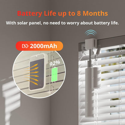 SwitchBot Blind Tilt Motorized Blinds - Smart Electric Blinds with Bluetooth Remote Control, Solar Powered, Light Sensing Control, Add SwitchBot Hub Mini to Make it Compatible with Alexa & Google Home - PuriLite