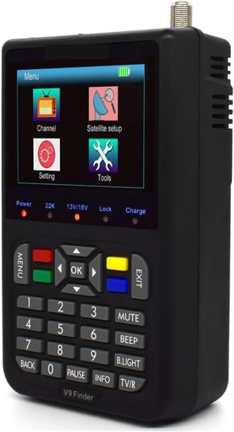 V9 Finder Supports H.265 Satellite Finder LCD Digital Satellite Signal Finder Meter Satfinder Vs Satlink Ws 6933(Yellow) - PuriLite
