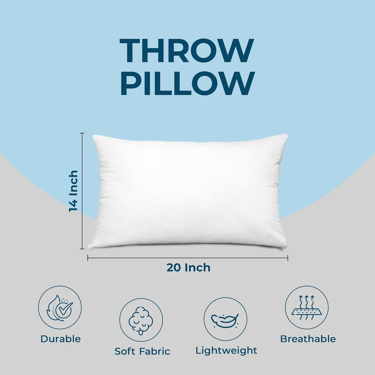 Utopia Bedding Throw Pillows (Set of 4, White), 18 x 18 Inches Pillows for Sofa, Bed and Couch Decorative Stuffer Pillow - PuriLite