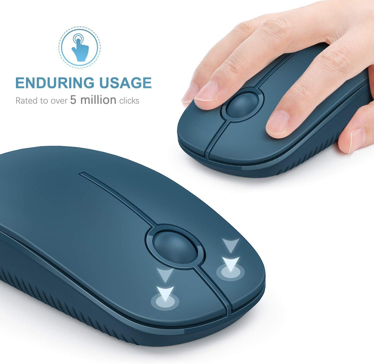 Wireless Mouse, Vssoplor 2.4G Slim Portable Computer Mice with Nano Receiver for Notebook, PC, Laptop, Computer (Black and Gray) - PuriLite
