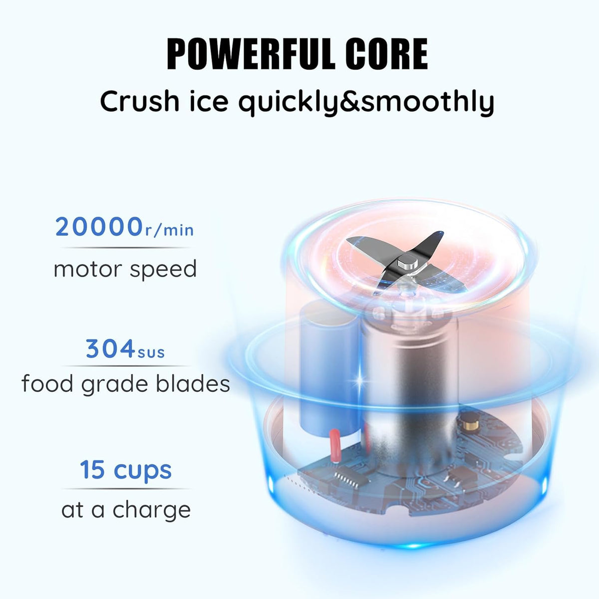 Mini Portable Blender, Cordless, Food Grade Material, 12fl oz, Magnetic Charging, Waterproof, Fresh & Light, Personal Blender for Shakes & Smoothies (Clear/Pink) - PuriLite