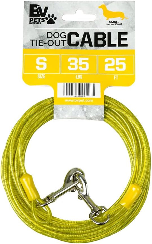 BV Pet Small Tie Out Cable for Dog up to 35 Pound, 25-Feet - PuriLite