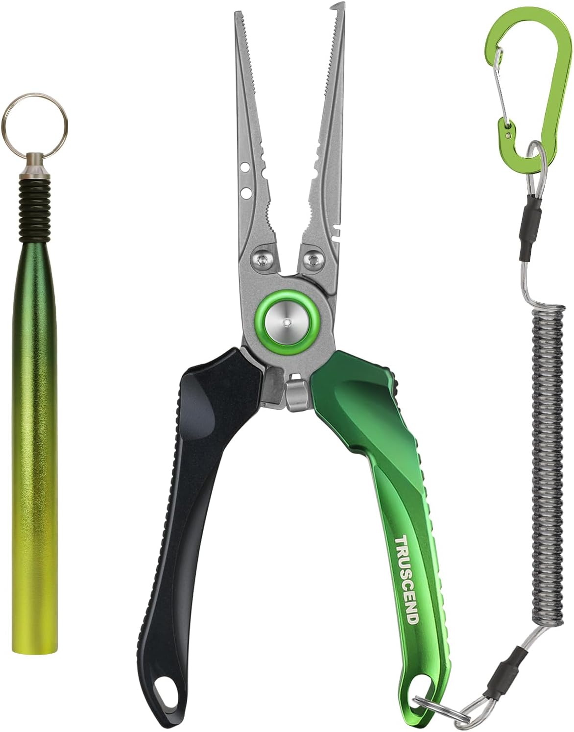 TRUSCEND Lockable Handy Fishing Pliers with Innovative Ergonomic Handle, Saltwater Corrosion Resistant Teflon Coated Fishing Tool, Multi-Function Fishing Gear with Mo-V Cutter, Amazing Fishing Gift - PuriLite