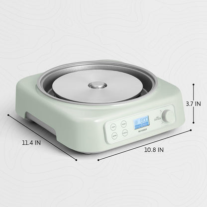 BUYDEEM LP55 5-in-1 Slow Cooker, Compatible with Various Cookwares, Multi-Cooker with Two Temperature Settings, Auto Keep Warm for 2H, Cozy Greenish, No Pot Included - PuriLite