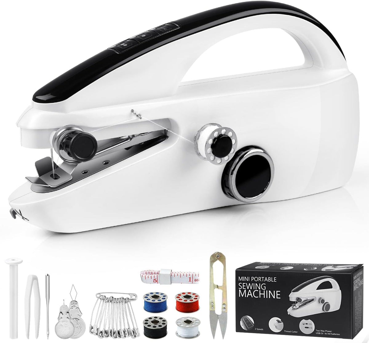 Handheld Sewing Machine, Dual Speed Hand Held Sewing Machine, Sewing Mini Portable Machine for Beginners, Adults, DIY, Home, Travel-G3 - PuriLite