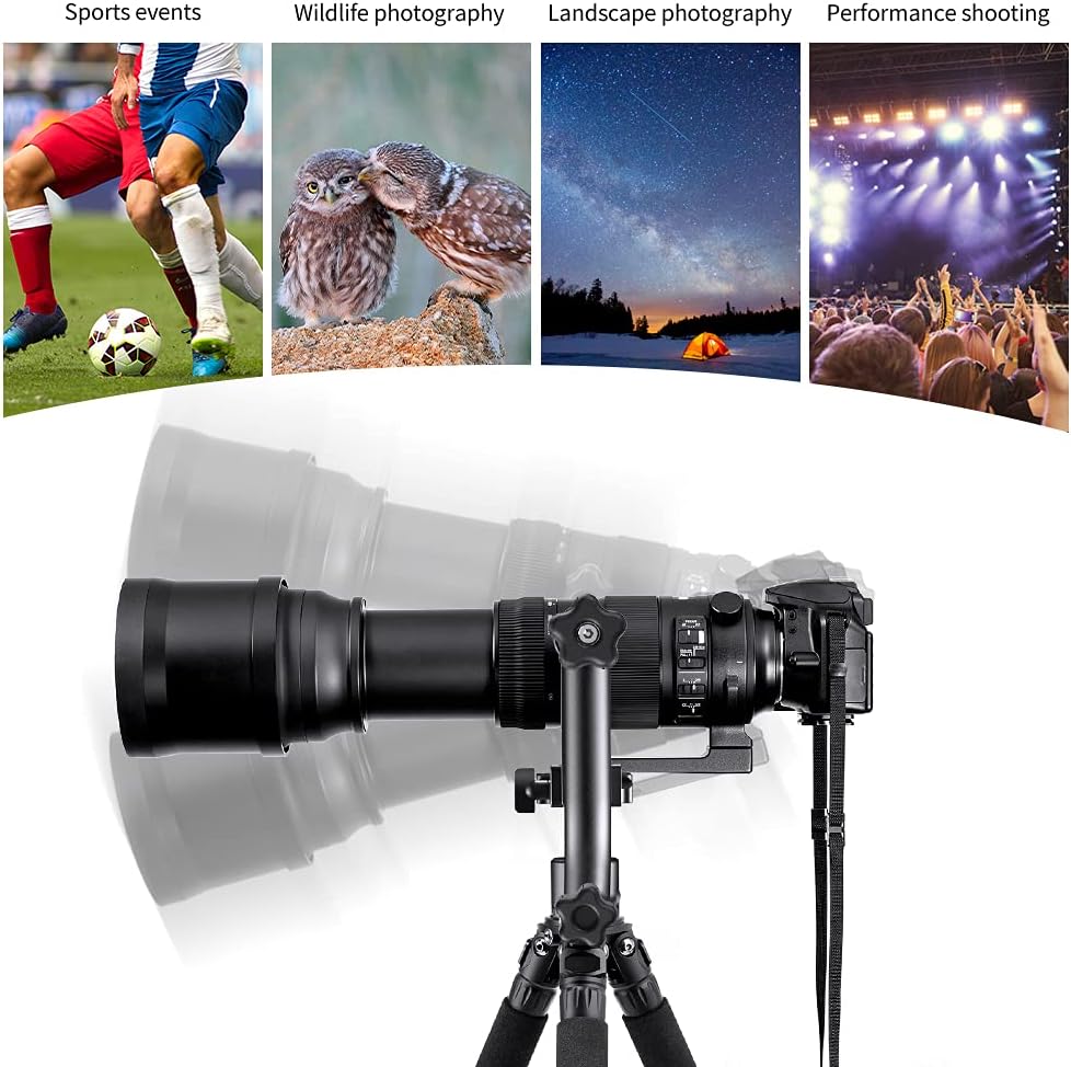 K&F Concept Professional Gimbal Head Heavy Duty Metal 360 Degree Panoramic Tripod Head with Standard 1/4'' Quick Release Plate and Bubble Level for Digital SLR Cameras Up to 20KG/44LBS - PuriLite