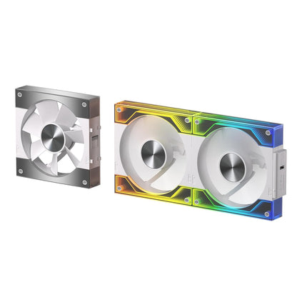 LTC CF-123D 120mm PC Case Fan, Daisy-Chain Connection, Infinity Mirror ARGB Lighting, Reversible Airflow 2000RPM Max, HDB Bearing PWM Computer Case Cooling Fan, Motherboard SYNC, 3 Pack, White - PuriLite