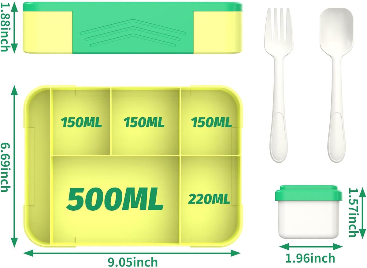Hap Tim Bento Box Lunch Box for Kids (CA1265-BL) - PuriLite