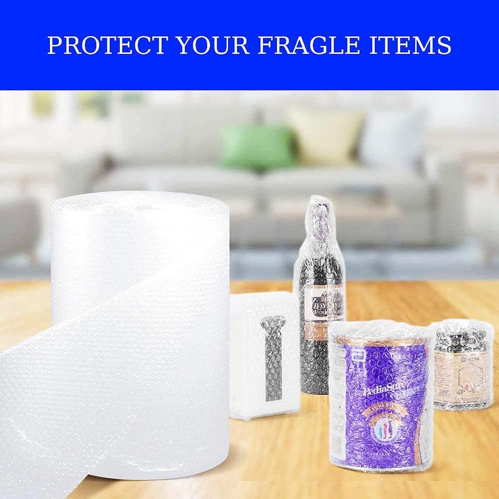 Bubble Cushioning Wrap Rolls 2-Pack,Easy to Tear Small Bubble Thicker & Durable for Packing Delivering & Moving Perforated every 12in 12 Inchx72 Feet Total (white),MR011902 - PuriLite