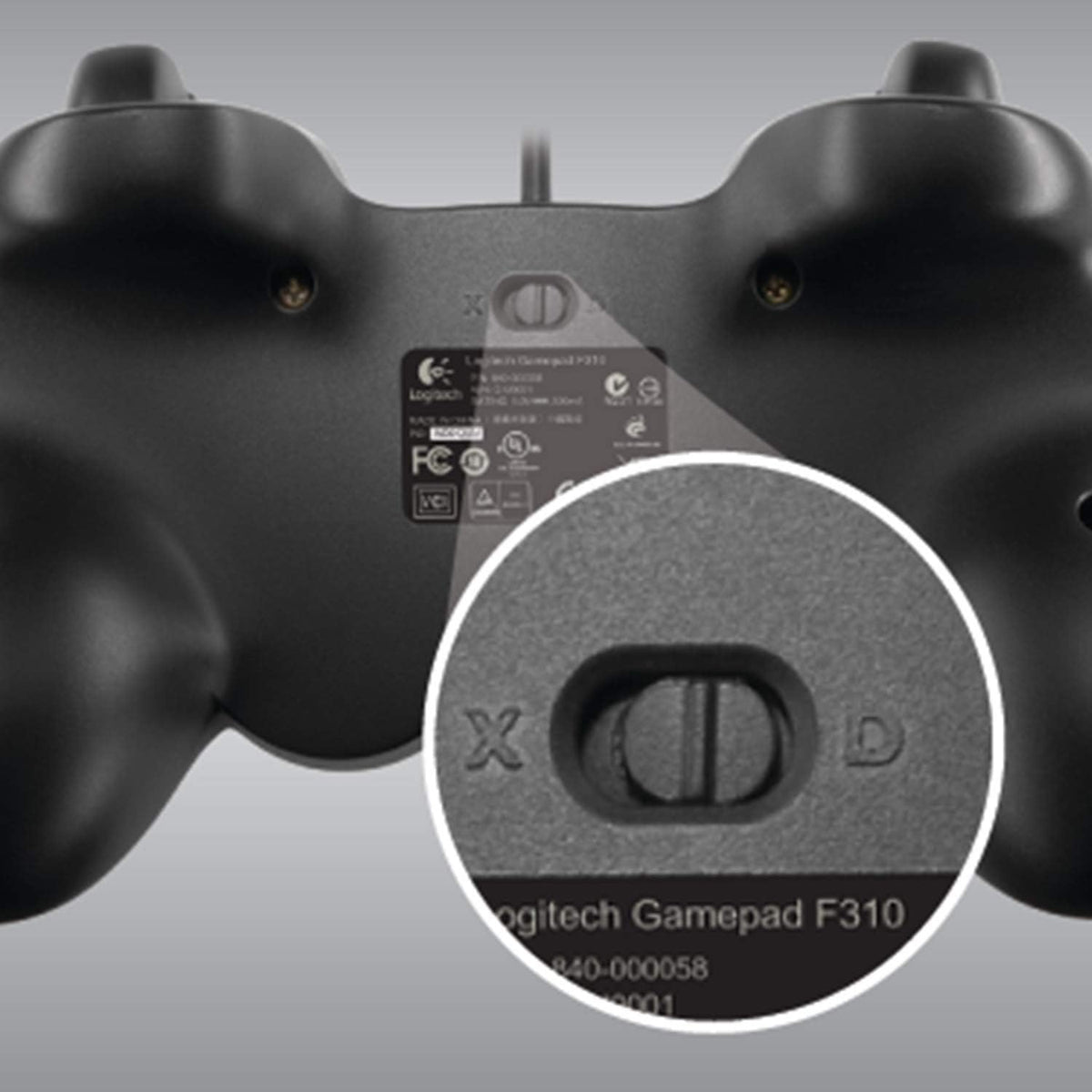 Logitech G F310 Wired Gamepad Controller Console Like Layout 4 Switch D-Pad PC - Blue/Black - PuriLite