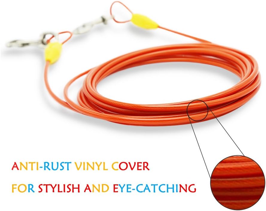 Petest 25ft Reflective Tie-Out Cable for Small Dogs Up to 35 Pounds - PuriLite
