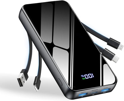 50000mAh Power Bank, 95W Fast-Charging Portable Charger, 4 Built-in Cables