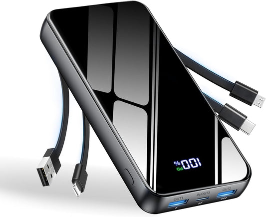 50000mAh Power Bank, 95W Fast-Charging Portable Charger, 4 Built-in Cables