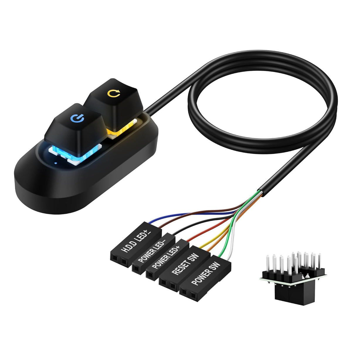 SinLoon External Power Button Desktop Power Switch PC Power Switch Multifunctional Power Button for Easy Start and Reset 2M - PuriLite