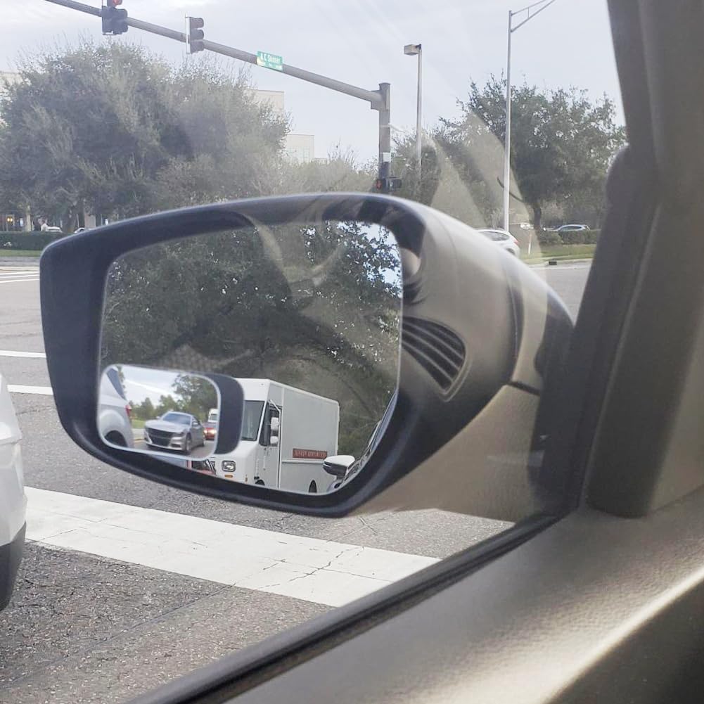 Ampper Blind Spot Mirror, 2" Round HD Glass Frameless Convex Rear View Mirror, Pack of 2 - PuriLite