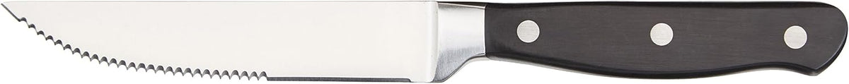 Amazon Basics Premium 8-Piece Kitchen Steak Knife Set, Black - PuriLite