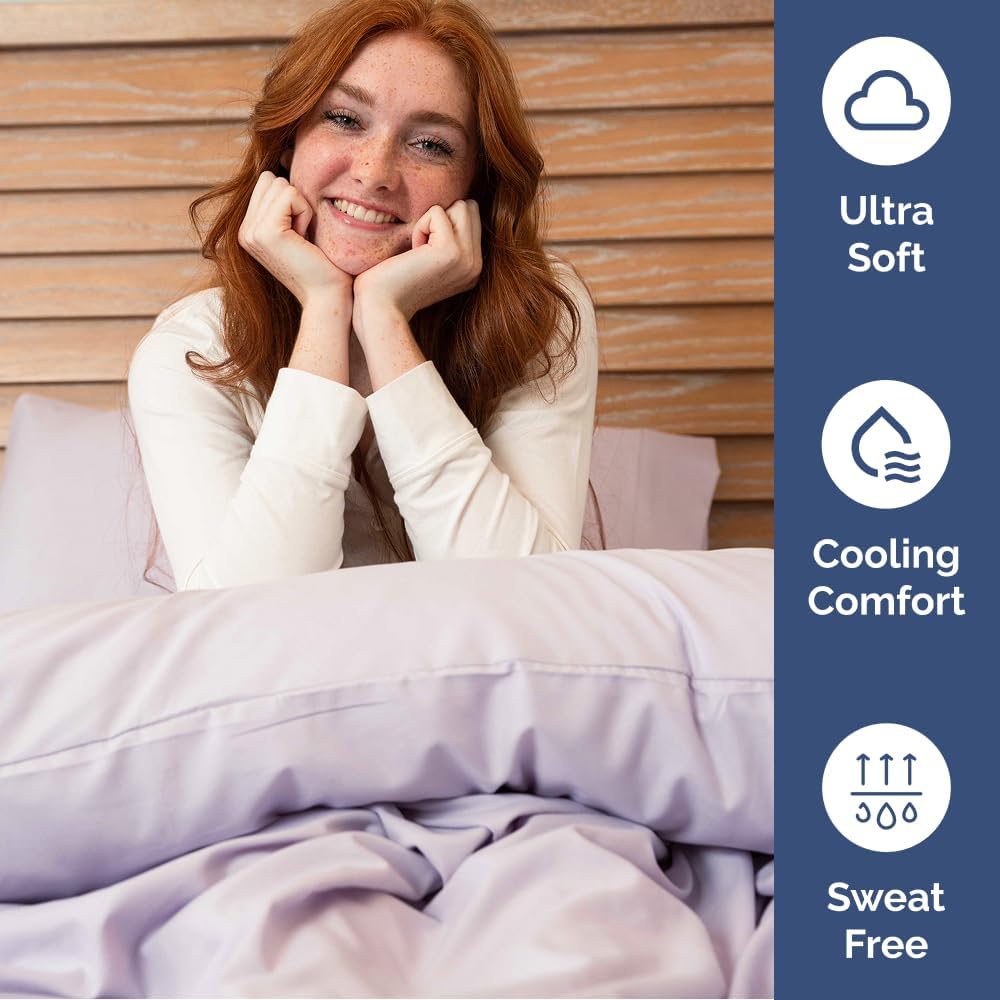Extra Deep Queen Sheet Set - 6 Piece Breathable & Cooling Sheets - Hotel Luxury Bed Sheets Set - Easy & Secure Fit - Soft, Wrinkle Free & Comfy Sheets Set - White Sheet Set w/Extra Deep Pockets - PuriLite