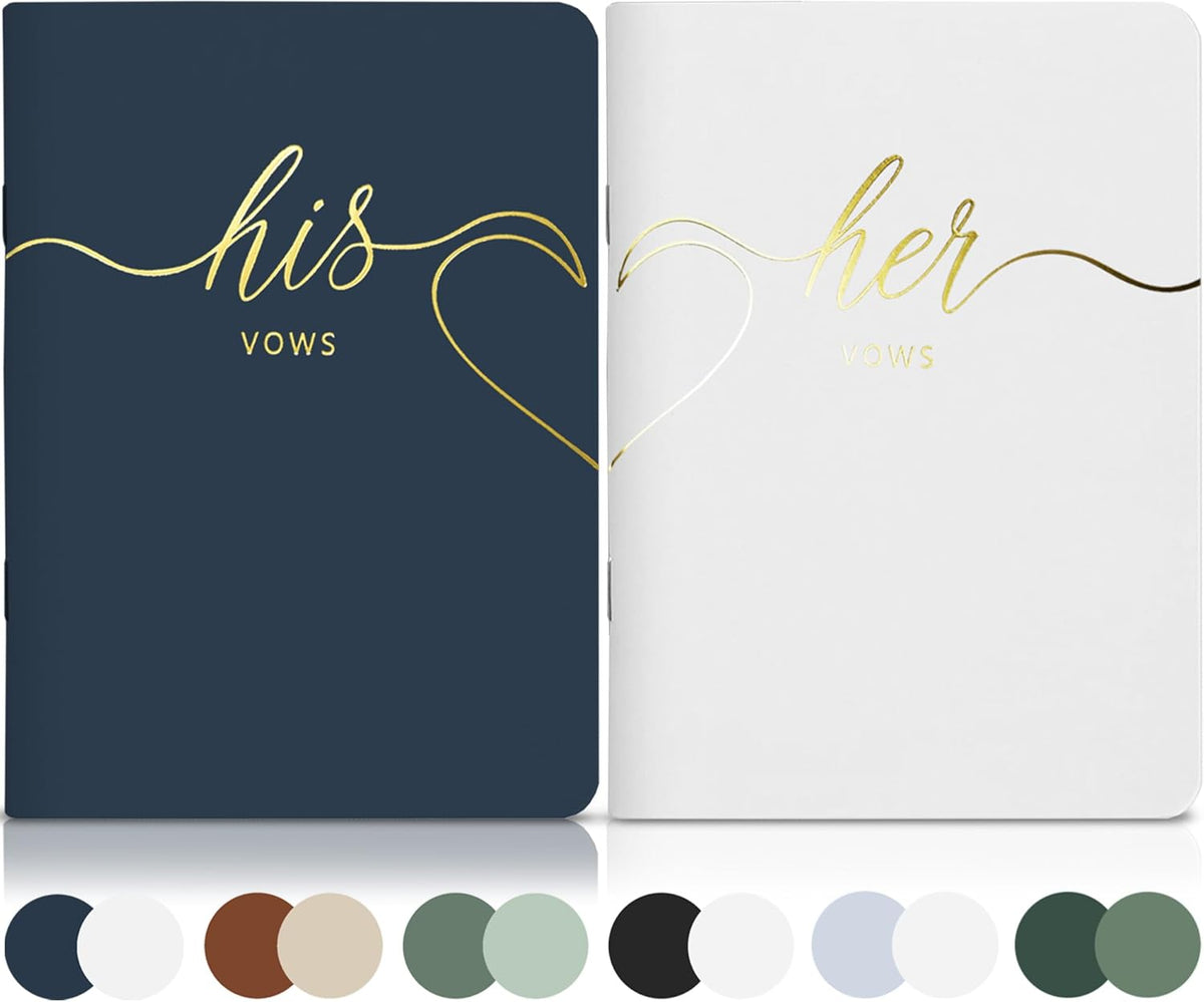 LSSH GmbH Vow Books - His and Hers Wedding Essentials, 28 Pages, 5.5" X 4" (Dark Green & Sage) - PuriLite
