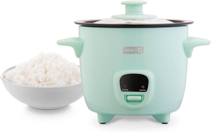 Dash DRCM200GBAQ04 Mini Rice Cooker with Keep Warm, 2 cup, Aqua - PuriLite