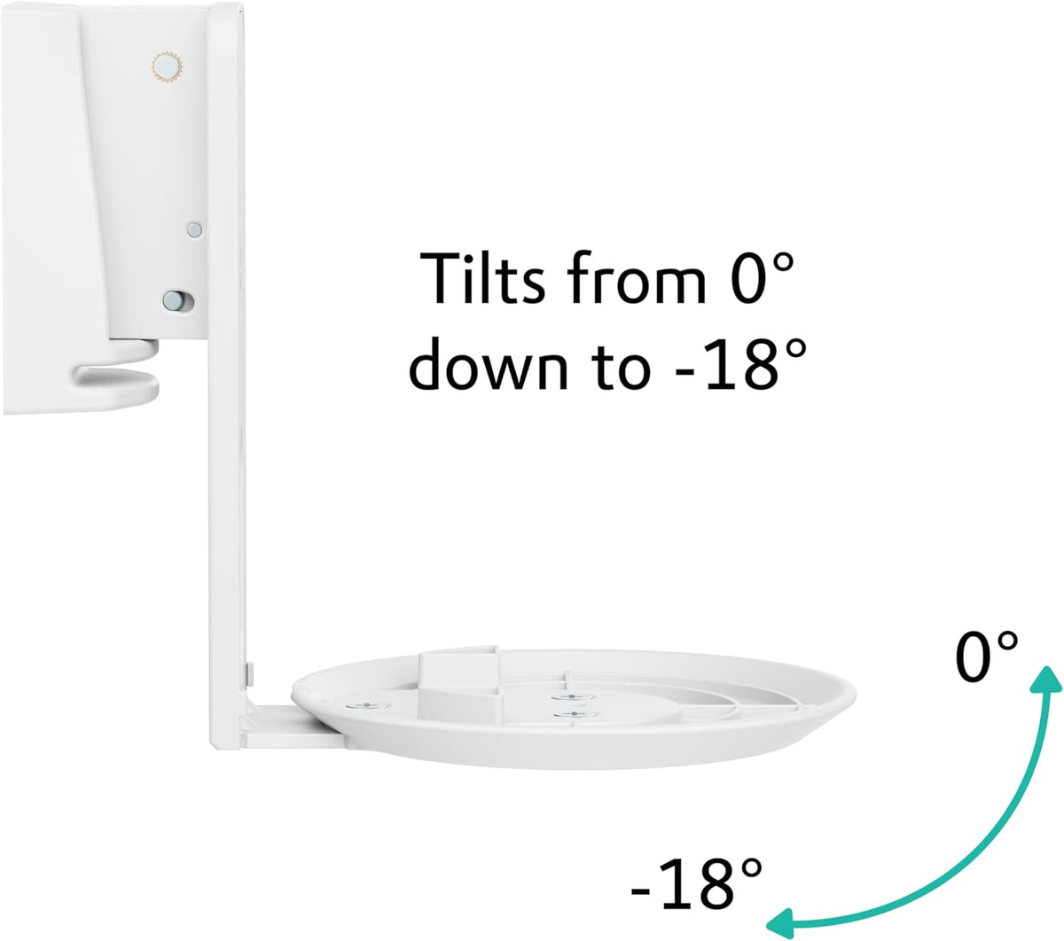 ynVISION.DESIGN Adjustable Wall Mount Compatible with Sonos ERA 100 Speaker - White 2 Pack - PuriLite