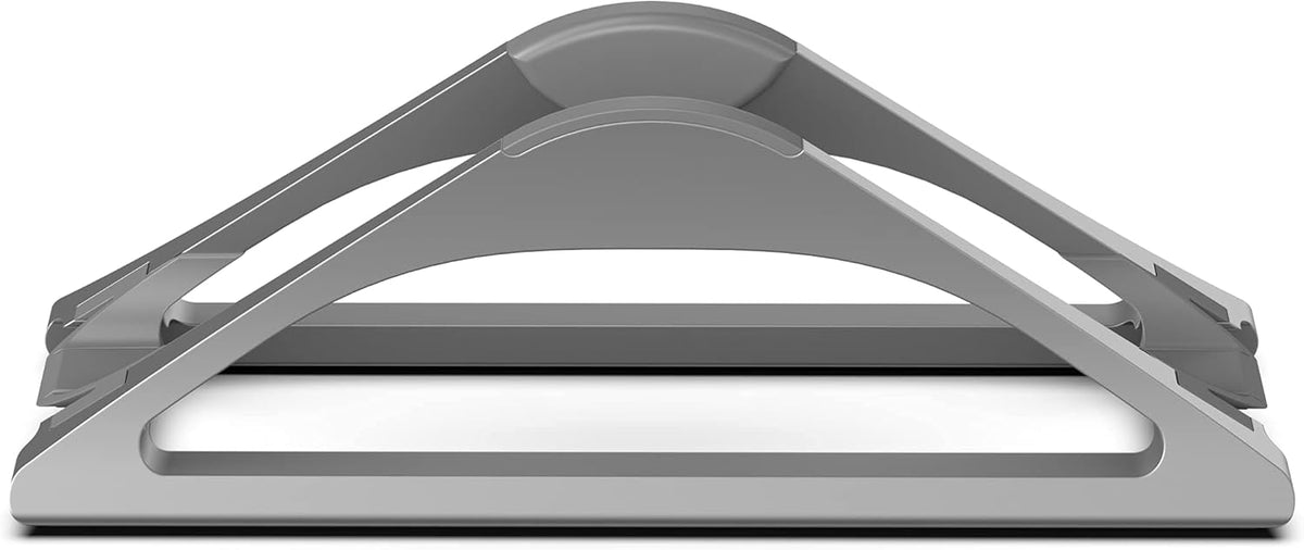 HumanCentric Vertical Laptop Stand for Desk – Automatic Adjustable Upright Laptop Dock, Space Gray Aluminum Holder - PuriLite