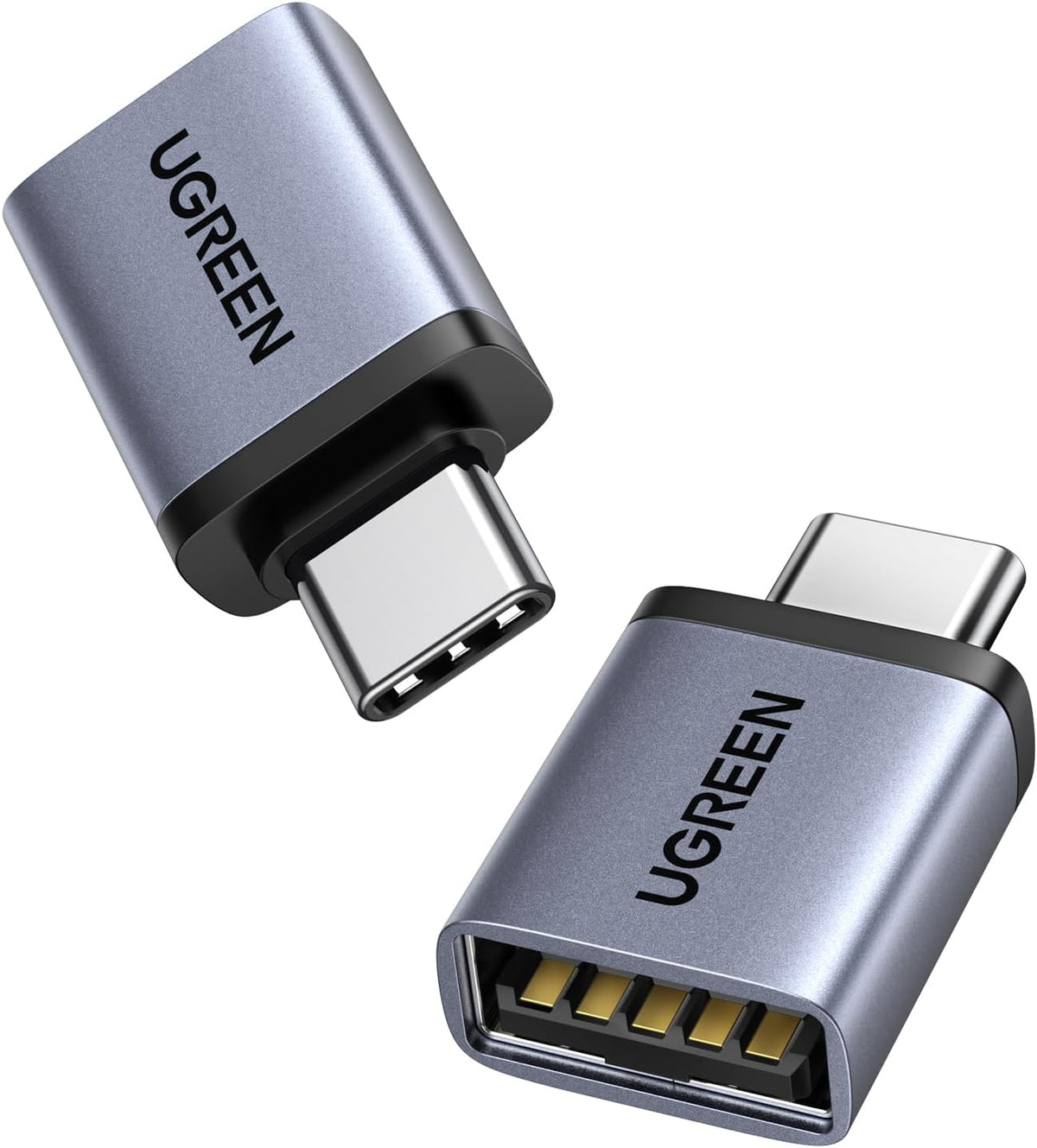UGREEN USB C to USB Adapter 2 Pack, 3.2 Gen 2 10Gbps C Male to A Female Adapter Thunderbolt 4 3 OTG Compatible with iPhone 15, Galaxy S24, MacBook Pro Air, iPad Pro, Grey - PuriLite