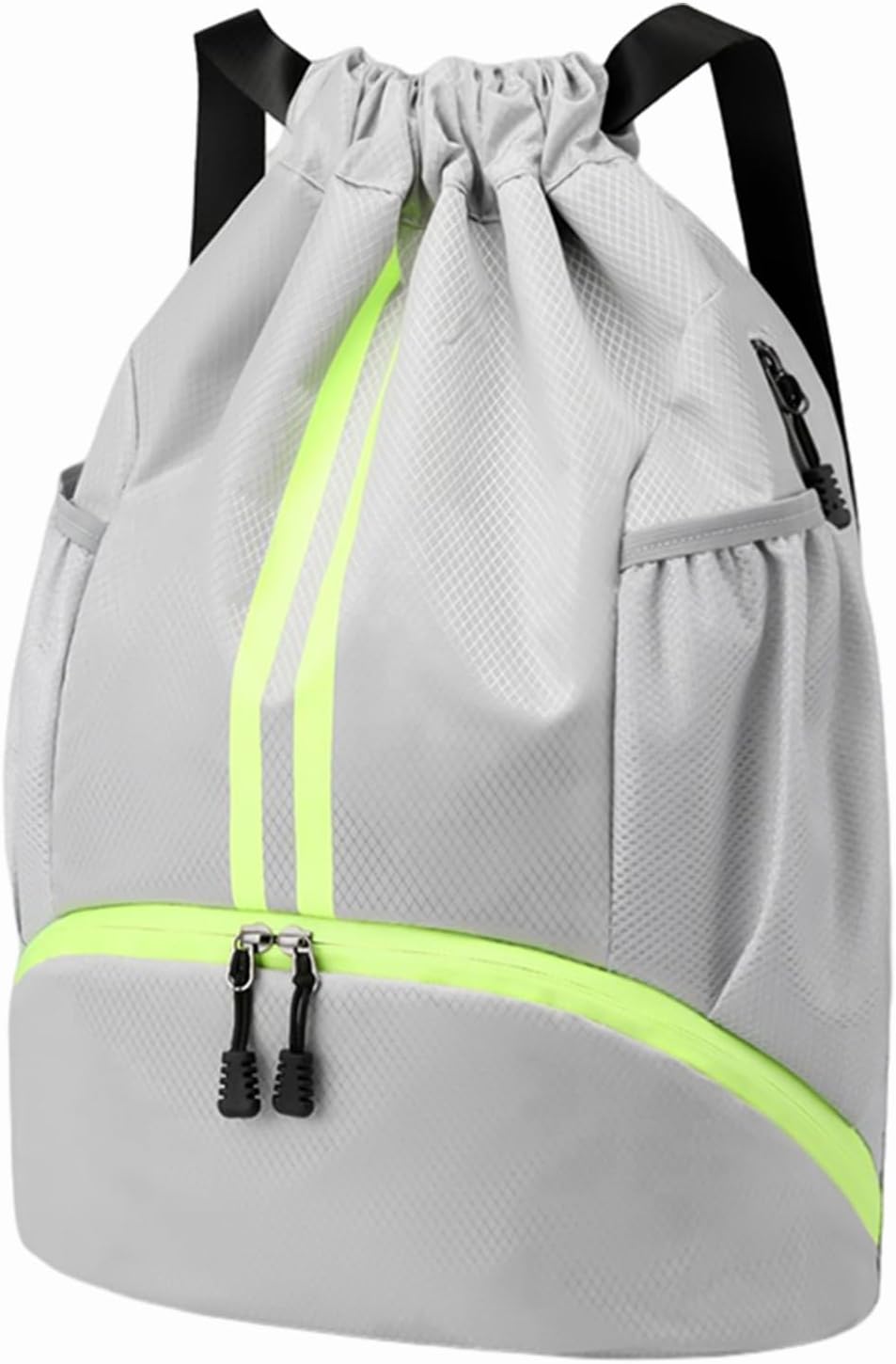 Hoedia Sports Drawstring Backpack - String Swim Gym Bag with Shoes Compartment and Wet Proof Pocket for Women/Men - PuriLite