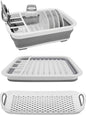 Collapsible Dish Drying Rack with Drainboard – Foldable Portable Dish Drainer for Kitchen, RV, Camping and Travel - PuriLite