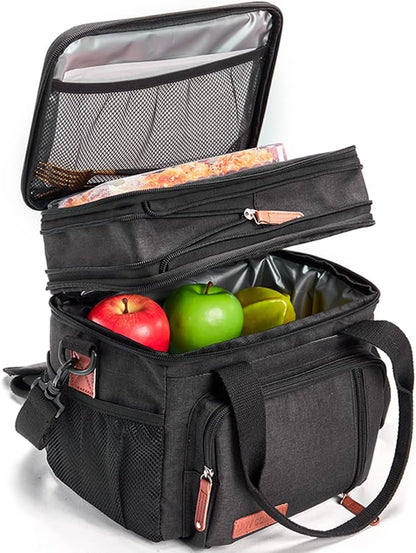 Lunch Bag Women Insulated Lunch Box for Work, Purple Expandable Large Lunch Bags, Leakproof Double Deck Lunch Box Cooler Bag（Purple） - PuriLite