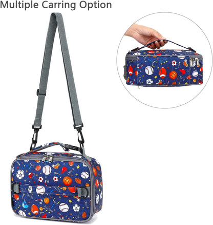 FlowFly Kids Lunch Box Insulated Soft Bag Mini Cooler Back to School Thermal Meal Tote Kit for Girls, Boys, Black - PuriLite