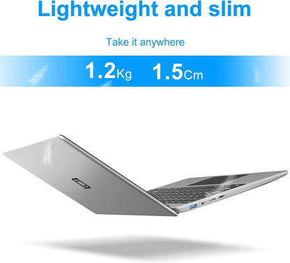 jumper Laptop, 12GB LPDDR4 RAM, 256GB SSD ROM, 14 Inch 1080p FHD IPS Screen, Windows 11 Laptops Computer with Celeron 4-Core Processor, UHD Graphics 600, 2 Stereo Speaker, Lightweight, Portable. - PuriLite