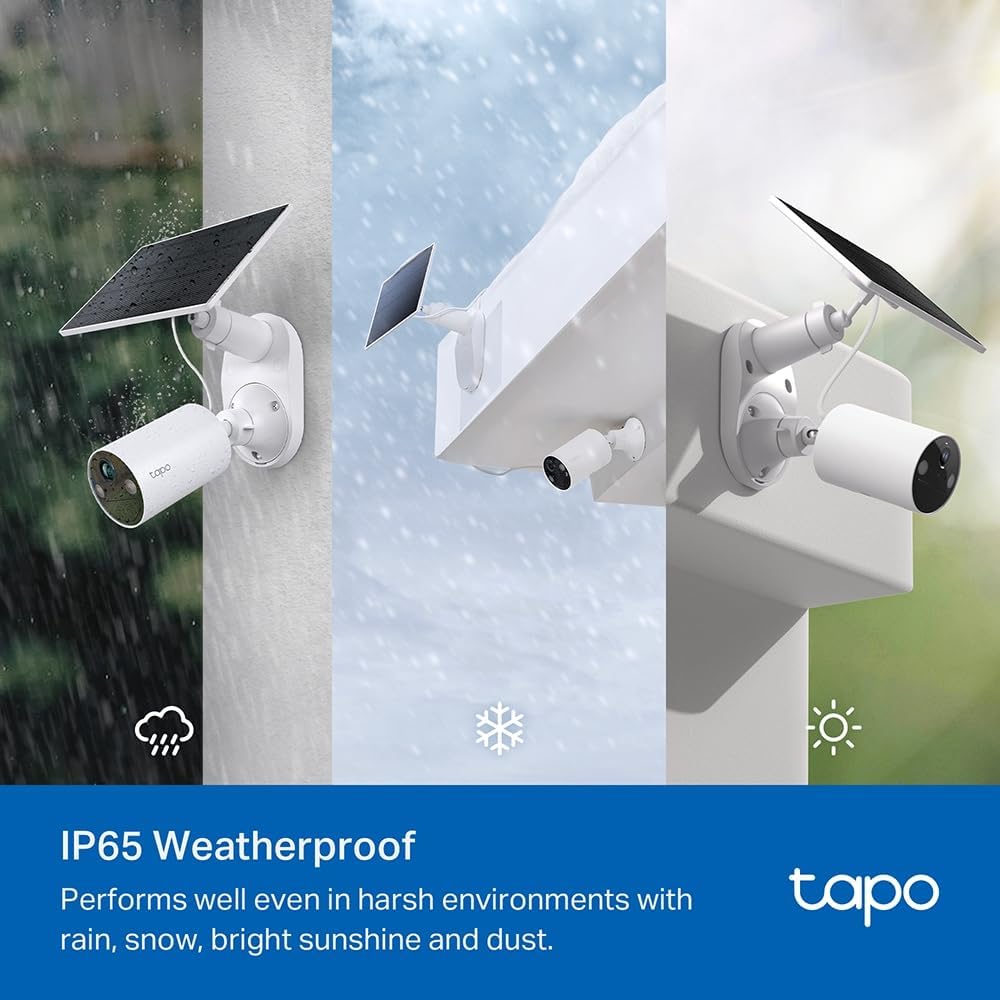TP-Link Tapo Solar-Powered Security Camera Kit, 2K Wireless Battery Camera w/Solar Panel Base, Smart Person Detection, SD/Cloud Storage, Spotlight Color Night Vision, No Hub Needed (Tapo C410 KIT) - PuriLite
