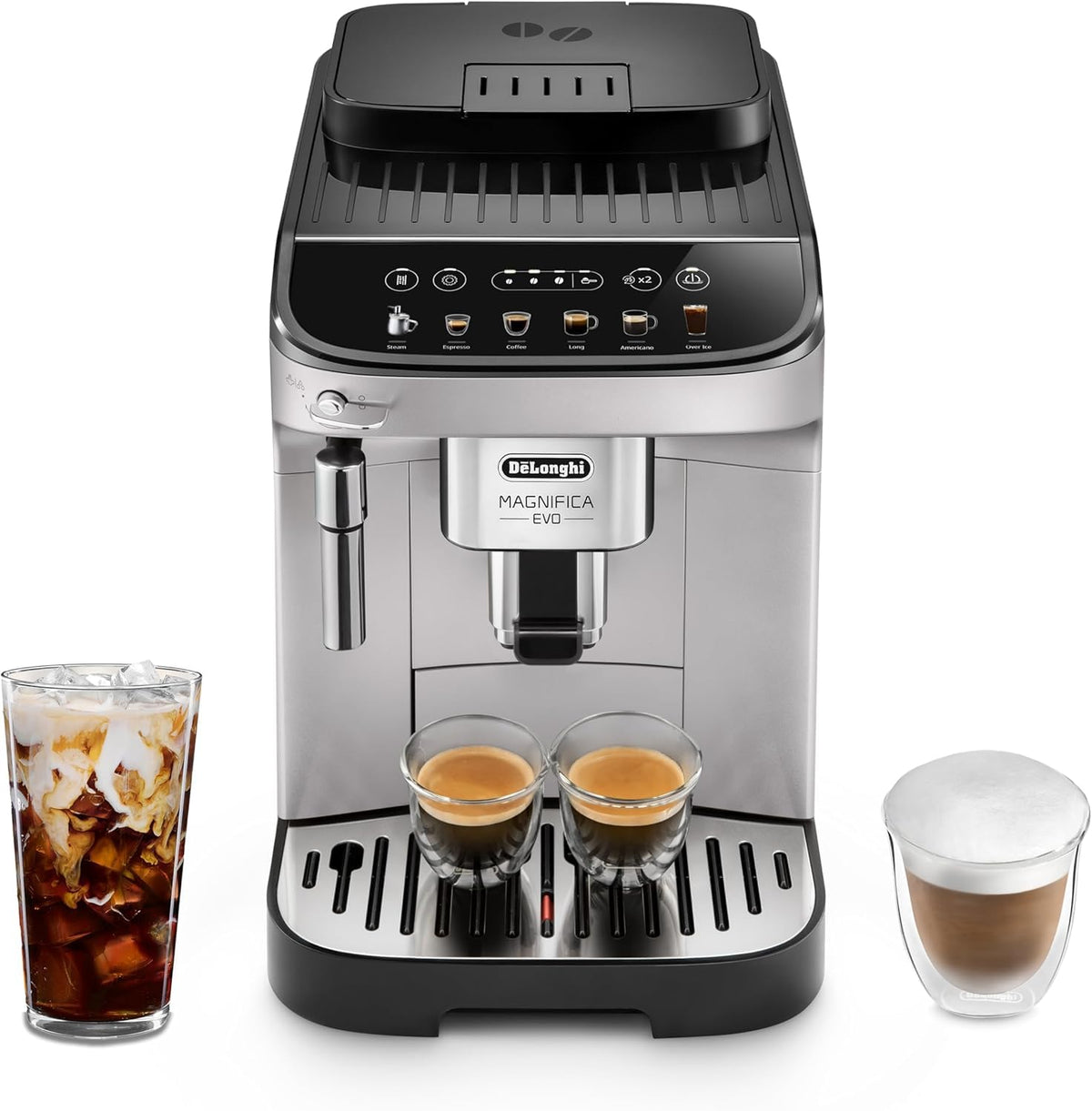 De'Longhi Magnifica Evo Automatic Espresso Machine, Milk Frother, Silver