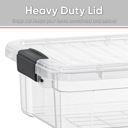 Superio Storage Bins with Lids- 3 Pack, 1.85 Qt Clear Boxes for Organizing, Stackable Plastic Containers- BPA Free, Non-Toxic, Odor Free, Organizer for Home, Office, Dorm - PuriLite