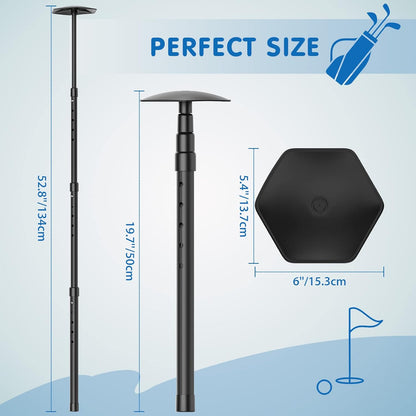 Rhino Valley Golf Travel Bag Support Rod – Aluminum Alloy Anti-Impact Club Protector, Adjustable Telescopic Support Pole for Golf Travel Bags, Anti-Vibration Hexagonal Top Cover, Golf Clubs Protection System – Black - PuriLite