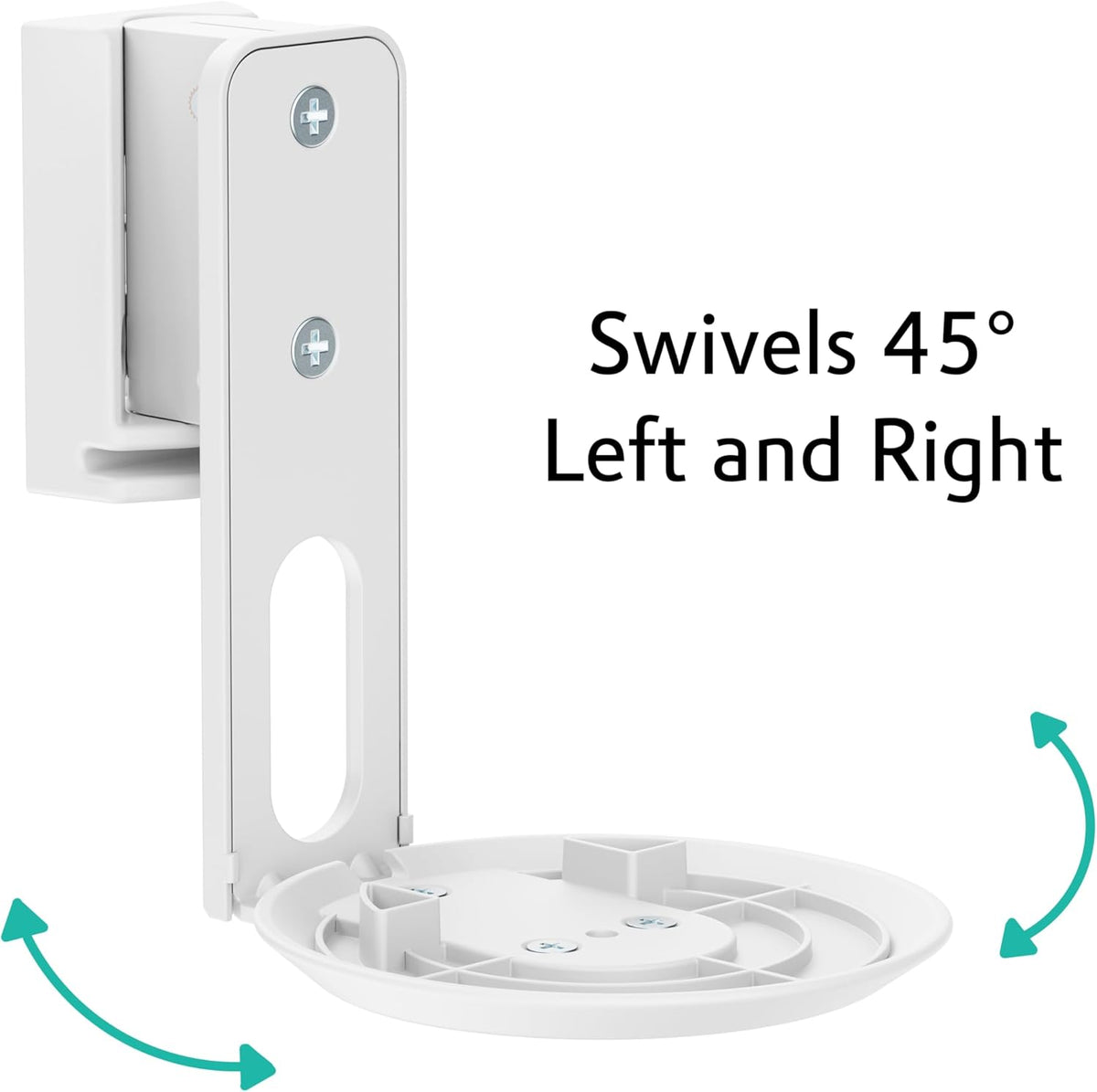 ynVISION.DESIGN Adjustable Wall Mount Compatible with Sonos ERA 100 Speaker - White 2 Pack - PuriLite