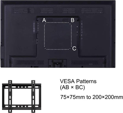 TV Wall Mount, Ultra Slim Articulating Heavy-Duty Bracket Fixed Low Profile for 20 22 24 32 39 40 14-42 inch LED OLED LCD Monitor Flat Screen Plasma TVs - PuriLite