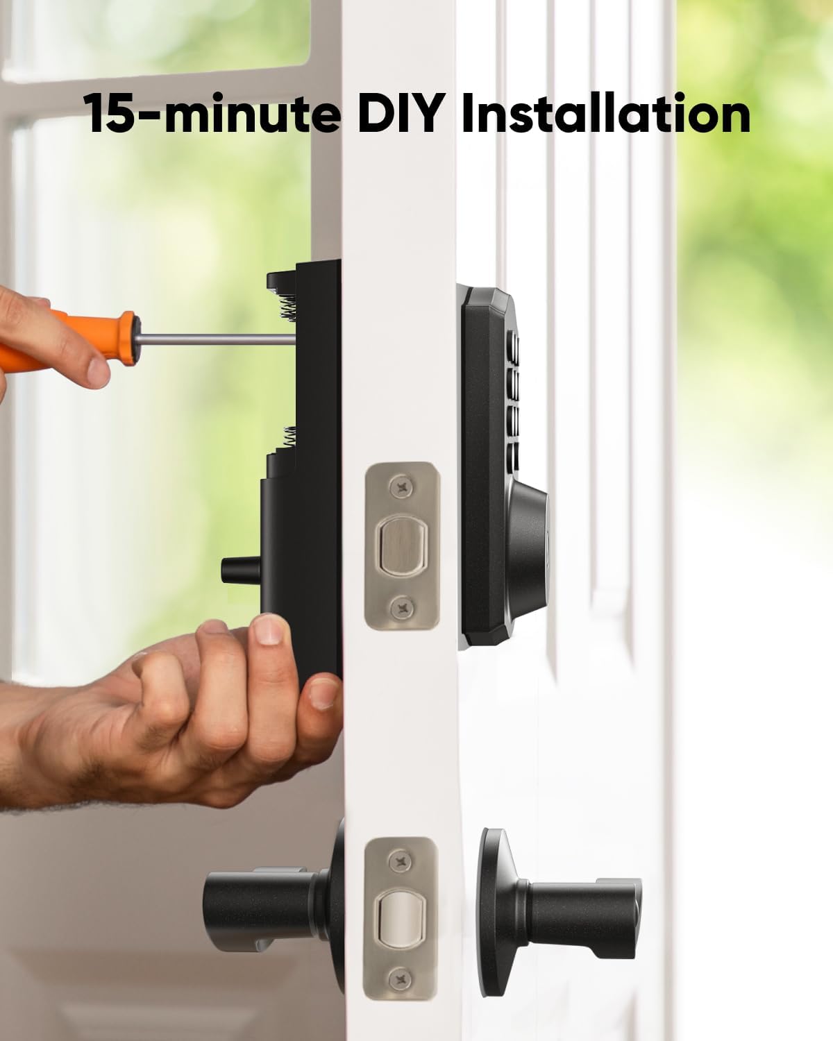 eufy Smart Lock C30, Keyless Entry Door Lock, Built-in WiFi Deadbolt, Smart Lock for Front Door, No Bridge Required, Easy Installation, App Remote Control, Auto Lock, Black - PuriLite