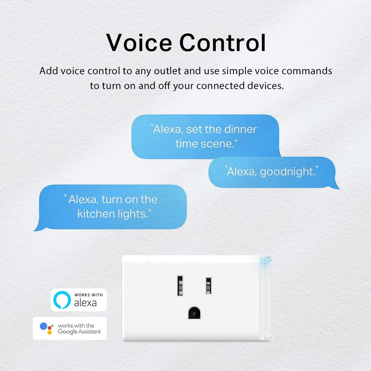 Kasa Smart Plug Mini by TP-Link (HS103P2) - Smart Home WiFi Outlet Works with Alexa, Echo and Google Home, No Hub Required, Remote Control, 2.4GHz WiFi Required, 15 Amp, UL Certified, 2-Pack, White - PuriLite