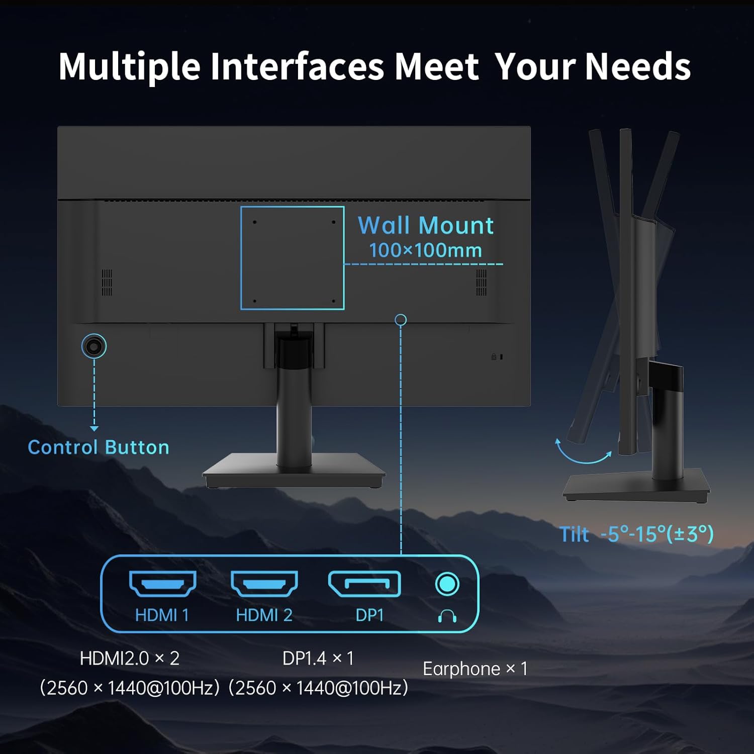 KTC 32 Inch 2K Computer Monitor, IPS 1440p Monitor with Ultra-Thin Bezels, HDR10, Freesync/G-sync, HDMI/DP Ports, Tilt Adjustable, Eyecare, Ideal for Business, Office, and Casual Gaming - PuriLite