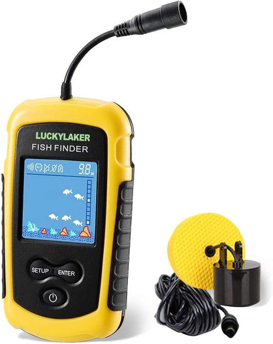 LUCKYLAKER Kayak Handheld Fish Finder Fishing Boat Depth Fishing Finder Display Sonar Fish Finder Portable LCD Boat Canoe - PuriLite