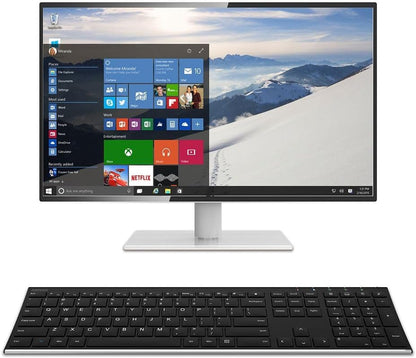 Arteck 2.4G Wireless Keyboard Stainless Steel Ultra Slim Full Size Keyboard with Numeric Keypad for Computer/Desktop/PC/Laptop/Surface/Smart TV and Windows 10/8/ 7 Built in Rechargeable Battery - PuriLite