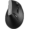 UGREEN Ergonomic Wireless Vertical Mouse with 5 Buttons, Bluetooth 5.0 & 2.4Ghz with USB Receiver, 4 DPI Levels up to 4K, Silent Click, Compatible with Windows, Linux, Mac, Android and Chrome - PuriLite