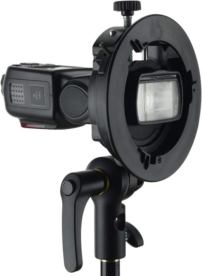 Godox S2 Flash S-Type Bracket with Bowens Mount for Godox V1 AD200Pro etc Round Head Flash Series and AD400Pro AD200 V860II TT685 TT600 TT350 Series Speedlite,Direction-Adjustable Handle… - PuriLite