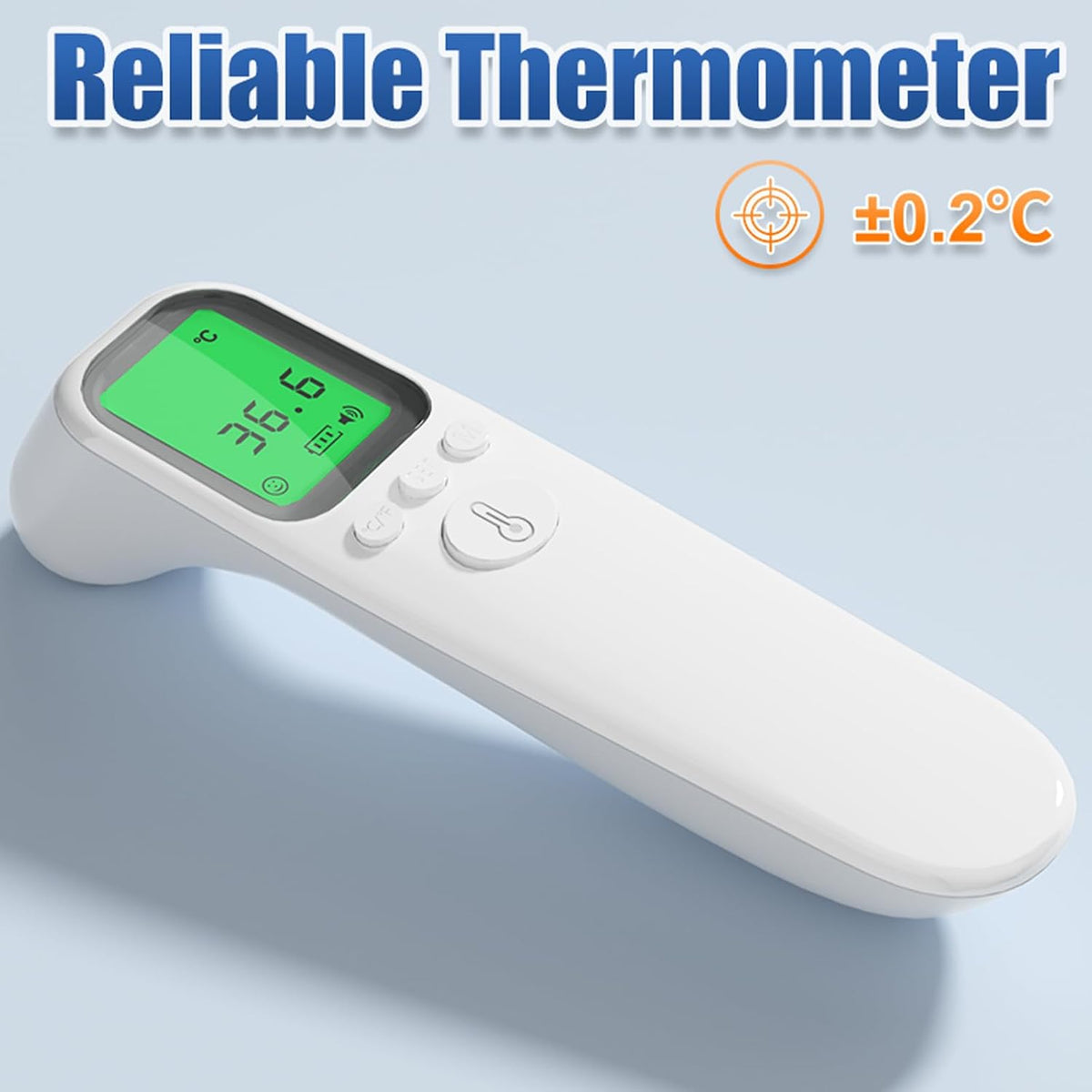 Digital Infrared Thermometer for Adults & Kids with Fever Alarm, 2 x 32 Memory Function, Fast & Accurate Temperature Reading, Reliable Baby Thermometer for Home Use - PuriLite