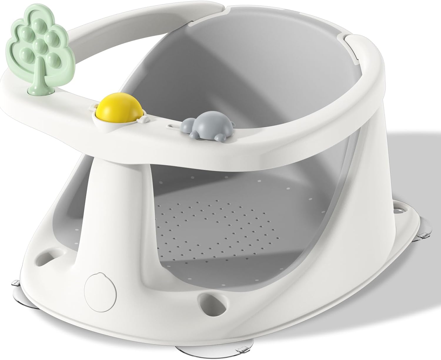 Baby Bath Seat for Babies 6 Months & Up, Non-Slip with Suction Cups, Safe & Comfortable Infant Bath Seat for Bathtub, Grey - PuriLite