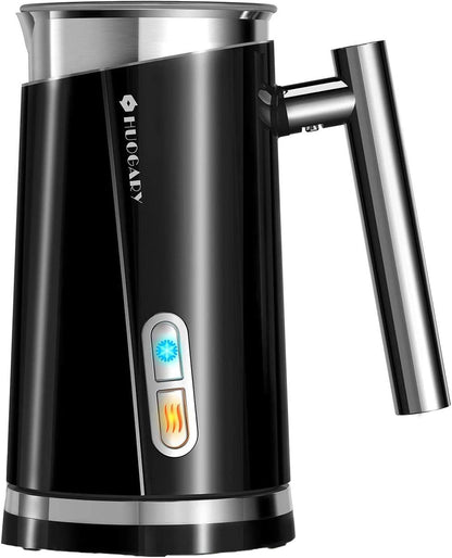 Huogary Milk Frother, Milk Steamer for Milk Foam & Hot Milk(4.5oz/10.5oz), Electric Milk Frother and Warmer for Homemade Coffee, 120V (Black) - PuriLite